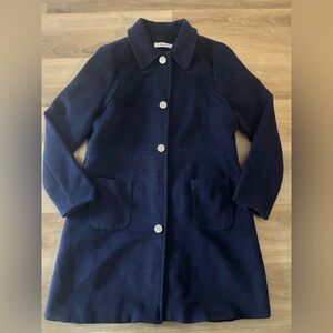 JustFab Navy Blue Wool-Blend Coat – Button Front – Size XL – Good Condition